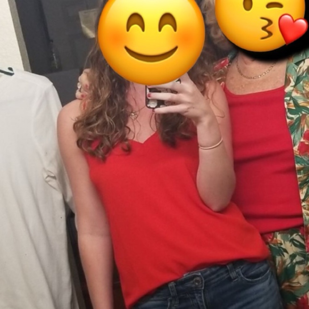 Red spaghetti strap blouse